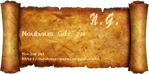 Neuhaus Géza névjegykártya